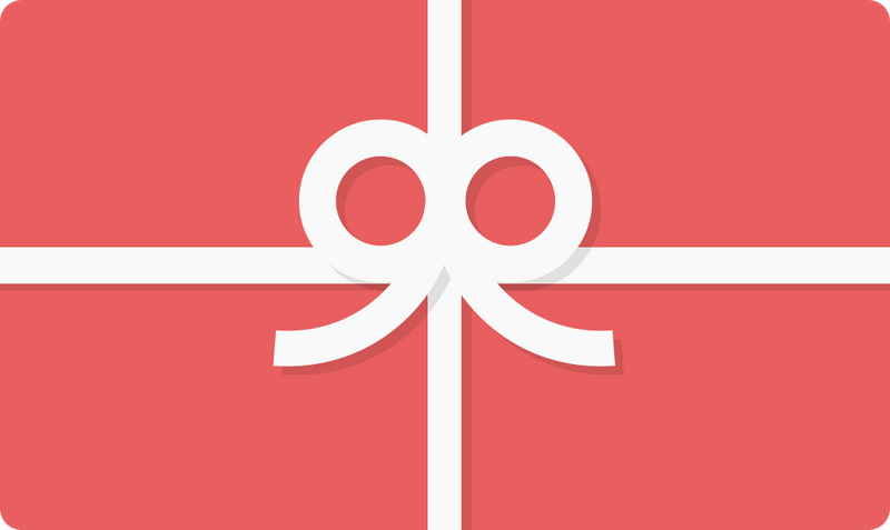 Gift Card with a simple white ribbon bow design on a red background, perfect for gifting boho clothing and Leonora Gypsy style dresses and tops.